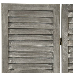 Separè 6 Pannelli Grigio 214x166 cm in Legno Massello