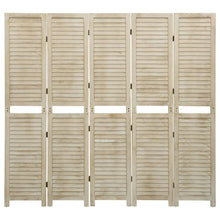Load image into Gallery viewer, Separè 5 Pannelli 175 x 165 cm in Legno Massello di Paulownia