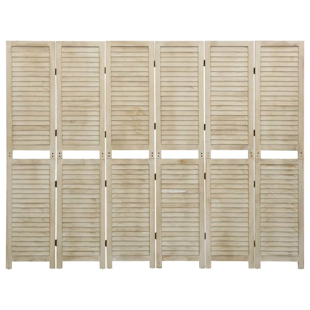 Separè 6 Pannelli 210 x 165 cm in Legno Massello di Paulownia