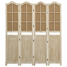 Load image into Gallery viewer, Separè 4 Pannelli Marrone 140x165 cm in Tessuto e legno