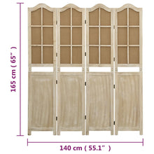 Load image into Gallery viewer, Separè 4 Pannelli Marrone 140x165 cm in Tessuto e legno