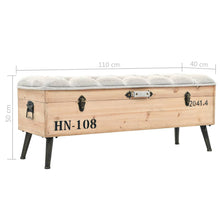 Load image into Gallery viewer, Panca Pouf con Vano contenitore 110 cm in Legno Massello di Abete