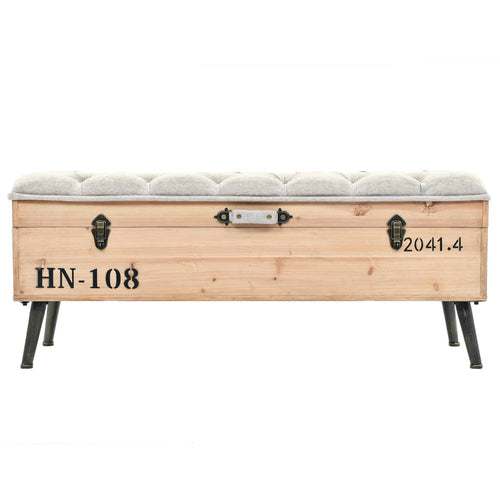 Panca Pouf con Vano contenitore 110 cm in Legno Massello di Abete