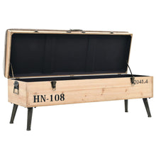 Load image into Gallery viewer, Panca Pouf con Vano contenitore 110 cm in Legno Massello di Abete