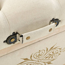 Load image into Gallery viewer, Cassapanca 110 cm Crema in Legno Massello di Abete e Tessuto