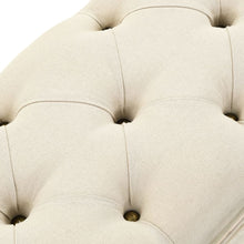 Load image into Gallery viewer, Cassapanca 110 cm Crema in Legno Massello di Abete e Tessuto