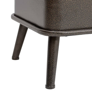 Panca Pouf con Schienale e Vano contenitore 110 cm Nera in Similpelle