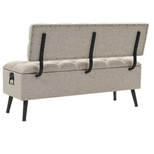 Load image into Gallery viewer, Panca Pouf con Schienale e Vano contenitore  110 cm Crema in Tessuto