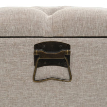 Load image into Gallery viewer, Panca Pouf con Schienale e Vano contenitore  110 cm Crema in Tessuto