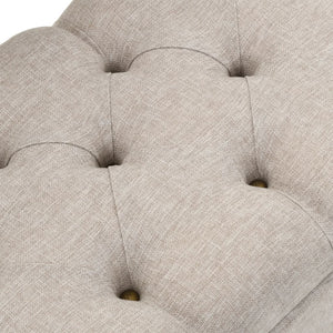 Panca Pouf con Schienale e Vano contenitore  110 cm Crema in Tessuto