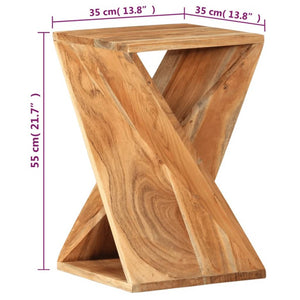 Tavolino 35x35x55 cm in Legno Massello di Acacia