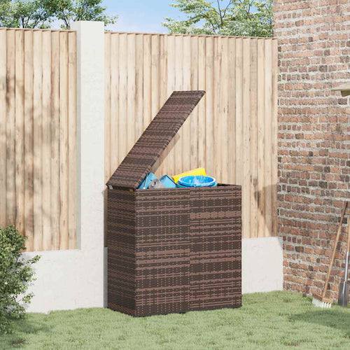 Box da Giardino in Rattan PE 100x49x103,5 cm Marrone