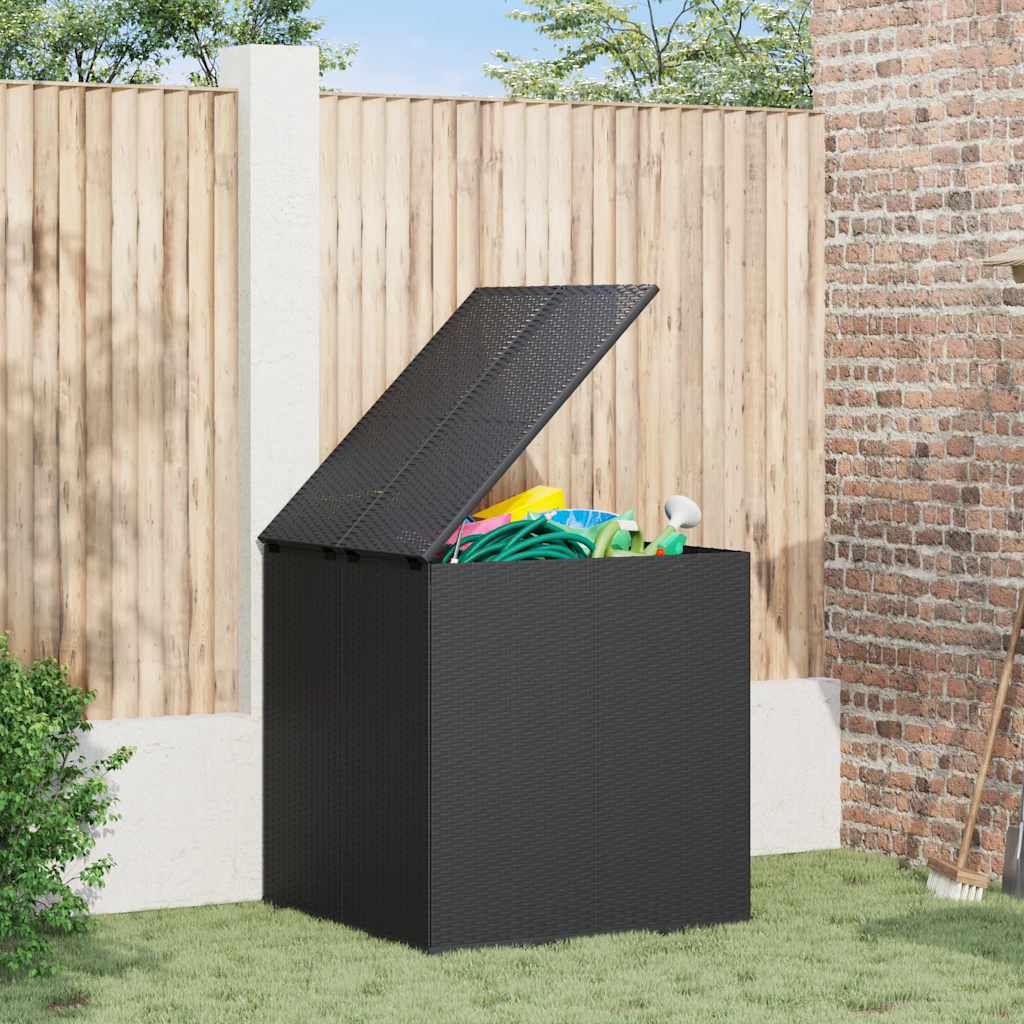 Box da Giardino in Rattan PE 100x97,5x104 cm Nero