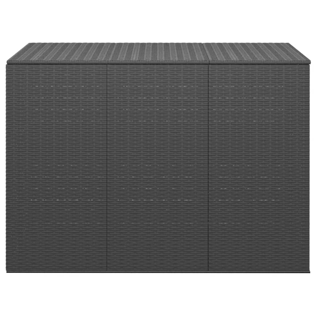 Baule da Giardino in Rattan PE 145x100x103 cm Nero