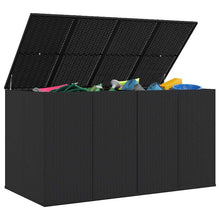 Load image into Gallery viewer, Baule da Giardino in Rattan PE 194x100x103 cm Nero