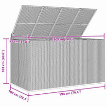 Load image into Gallery viewer, Baule da Giardino in Rattan PE 194x100x103 cm Nero