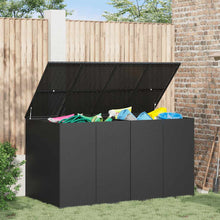 Load image into Gallery viewer, Baule da Giardino in Rattan PE 194x100x103 cm Nero