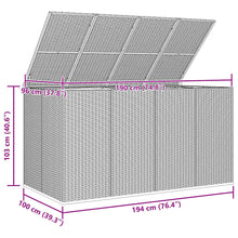 Carica l&#39;immagine nel visualizzatore di Gallery, Baule da Giardino in Rattan PE 194x100x103 cm Grigio