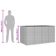 Carica l&#39;immagine nel visualizzatore di Gallery, Baule da Giardino in Rattan PE 194x100x103 cm Grigio