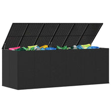 Carica l&#39;immagine nel visualizzatore di Gallery, Baule da Giardino in Rattan PE 291x100,5x104 cm Nero