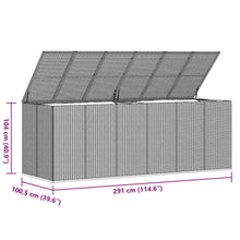 Carica l&#39;immagine nel visualizzatore di Gallery, Baule da Giardino in Rattan PE 291x100,5x104 cm Nero