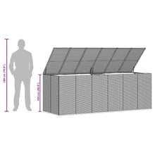 Carica l&#39;immagine nel visualizzatore di Gallery, Baule da Giardino in Rattan PE 291x100,5x104 cm Grigio