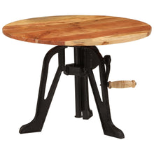 Indlæs billede til gallerivisning Tavolino 60x(42-62) cm in Legno Massello di Acacia e Ghisa