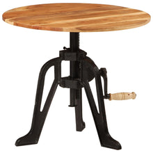 Indlæs billede til gallerivisning Tavolino 60x(42-62) cm in Legno Massello di Acacia e Ghisa