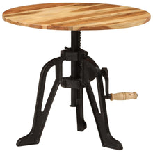 Indlæs billede til gallerivisning Tavolino 60x(42-62) cm in Legno Massello di Acacia e Ghisa