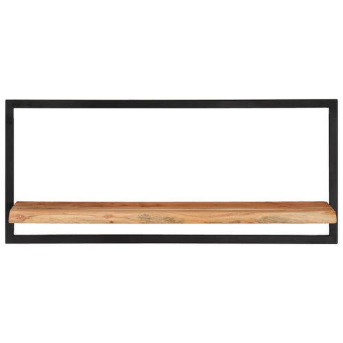 Mensole Parete 2pz 80x25x35 cm Legno Massello Acacia e Acciaio