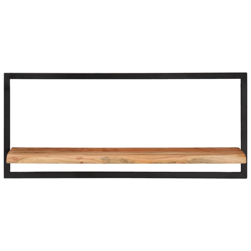 Mensole Parete 2pz 80x25x35 cm Legno Massello Acacia e Acciaio