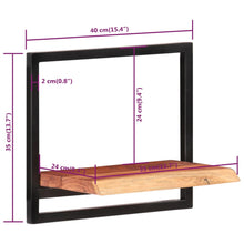 Carica l&#39;immagine nel visualizzatore di Gallery, Mensole Parete 2 pz 40x24x35 cm Legno Massello Acacia e Acciaio