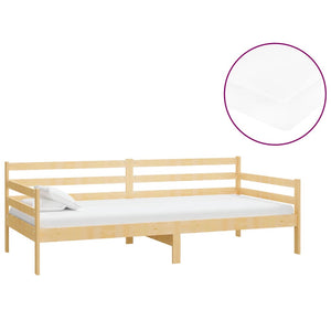 Divano Letto (con Materasso) 90x200 cm in Legno di Pino Naturale