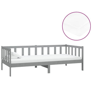 Divano Letto (con Materasso) 90x200 cm in Legno di Pino Grigio