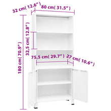 Carica l&#39;immagine nel visualizzatore di Gallery, Libreria Industriale Bianca con 2 ante 80x32x180 cm in Acciaio