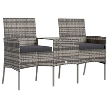 Carica l&#39;immagine nel visualizzatore di Gallery, Divanetto da Giardino 2 Posti con Tavolino in Polyrattan Antracite