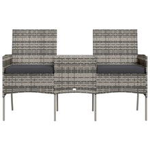 Carica l&#39;immagine nel visualizzatore di Gallery, Divanetto da Giardino 2 Posti con Tavolino in Polyrattan Antracite