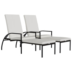 Set 2 Lettini in Rattan PE Marrone