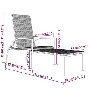 Set 2 Lettini in Rattan PE Marrone