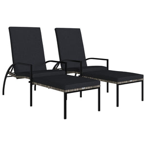 Set 2 Lettini in Rattan PE Antracite