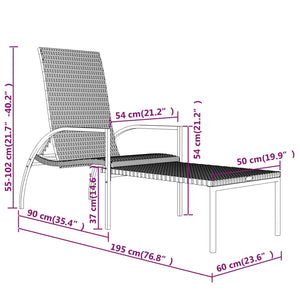 Set 2 Lettini in Rattan PE Antracite