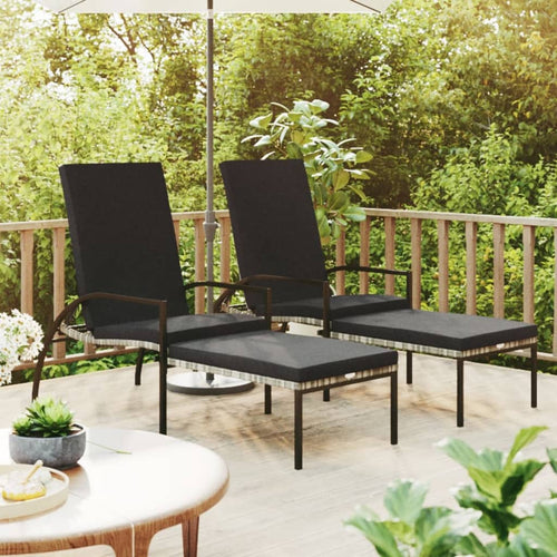 Set 2 Lettini in Rattan PE Antracite