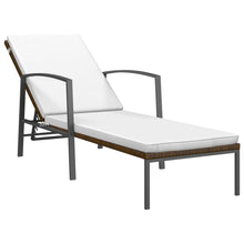 Laden Sie das Bild in den Galerie-Viewer, Set 2 Lettini con Tavolino in Polyrattan Marrone