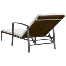 Laden Sie das Bild in den Galerie-Viewer, Set 2 Lettini con Tavolino in Polyrattan Marrone