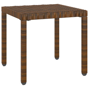 Set 2 Lettini con Tavolino in Polyrattan Marrone