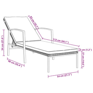 Set 2 Lettini con Tavolino in Polyrattan Marrone