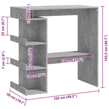 Charger l&#39;image dans la galerie, Tavolo Bar con Ripiani Grigio Cemento 100x50x101,5cm