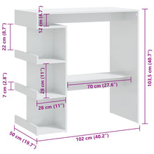 Charger l&#39;image dans la galerie, Tavolo Bar con Ripiani Bianco Lucido 100x50x101,5 cm
