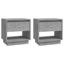 Laden Sie das Bild in den Galerie-Viewer, Comodini 2 pz Grigio Cemento 45x34x44 cm in Truciolato