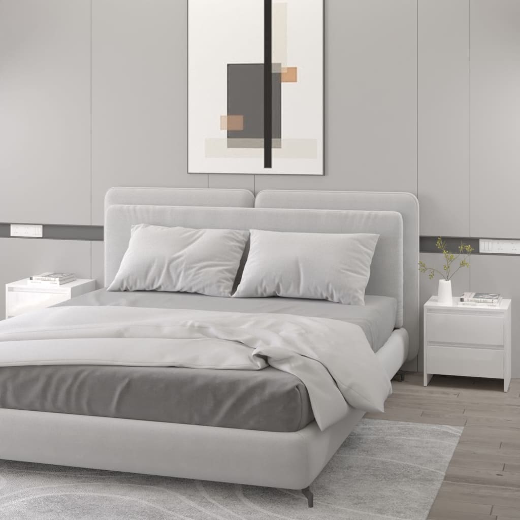 Comodini 2 pz Bianco Lucido 45x34,5x44,5 cm in Truciolato